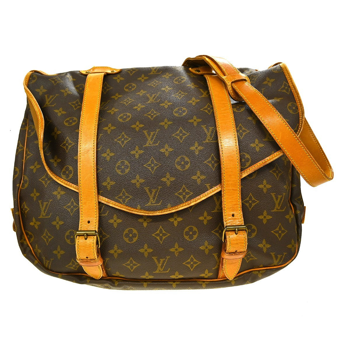Louis Vuitton Saumur Handbag Monogram Canvas Brown Canvas Shoulder Bag Bag (Authentic Pre-Loved)