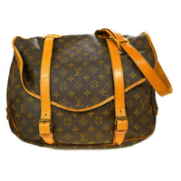 Louis Vuitton Saumur Handbag Monogram Canvas Brown Canvas Shoulder Bag Bag (Authentic Pre-Loved)