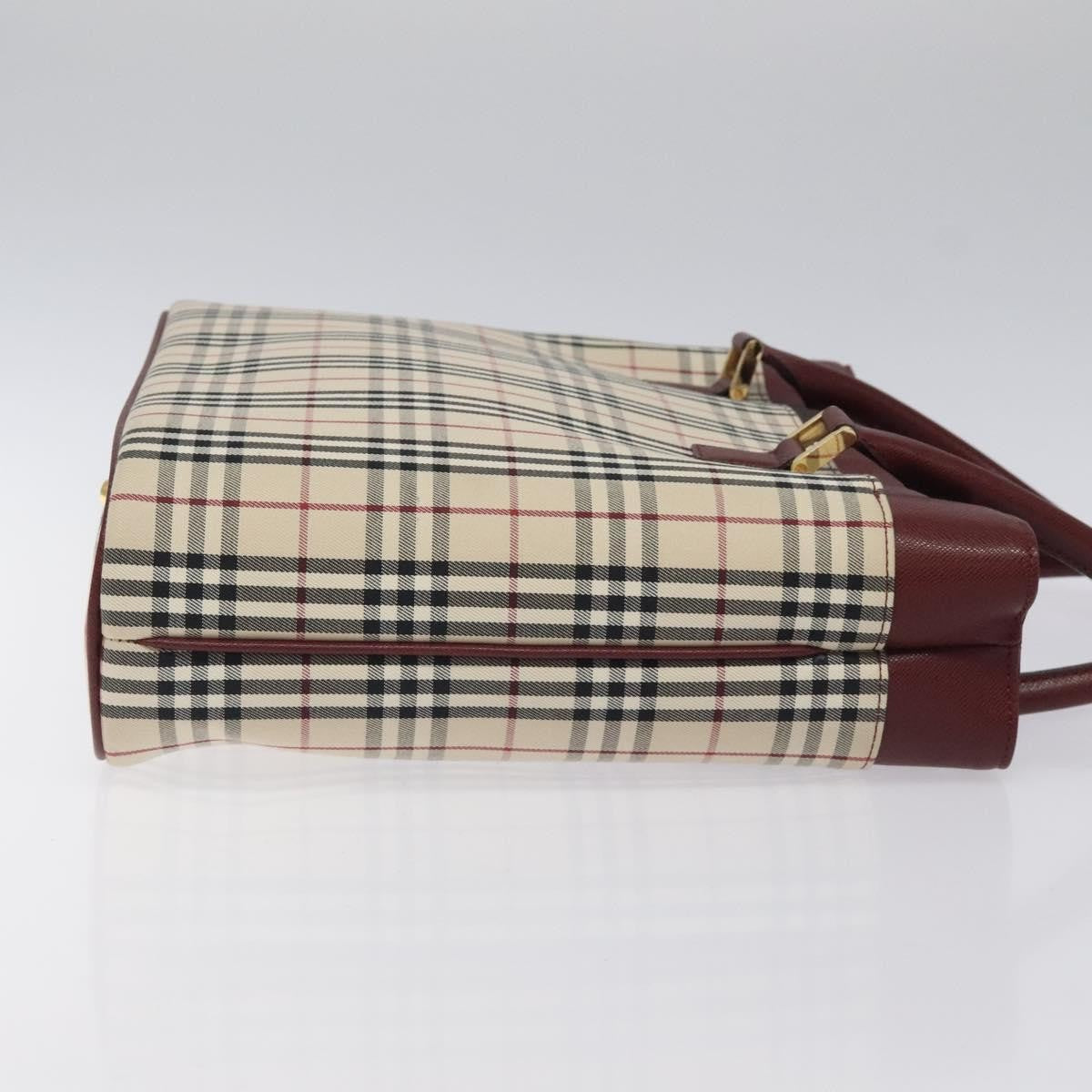Burberry Nova Check Tote Canvas And Leather Beige Canvas Tote Bag Bag (Pre-Loved)