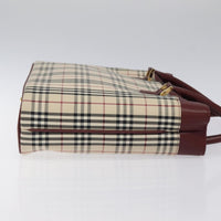 Burberry Nova Check Tote Canvas And Leather Beige Canvas Tote Bag Bag (Pre-Loved)