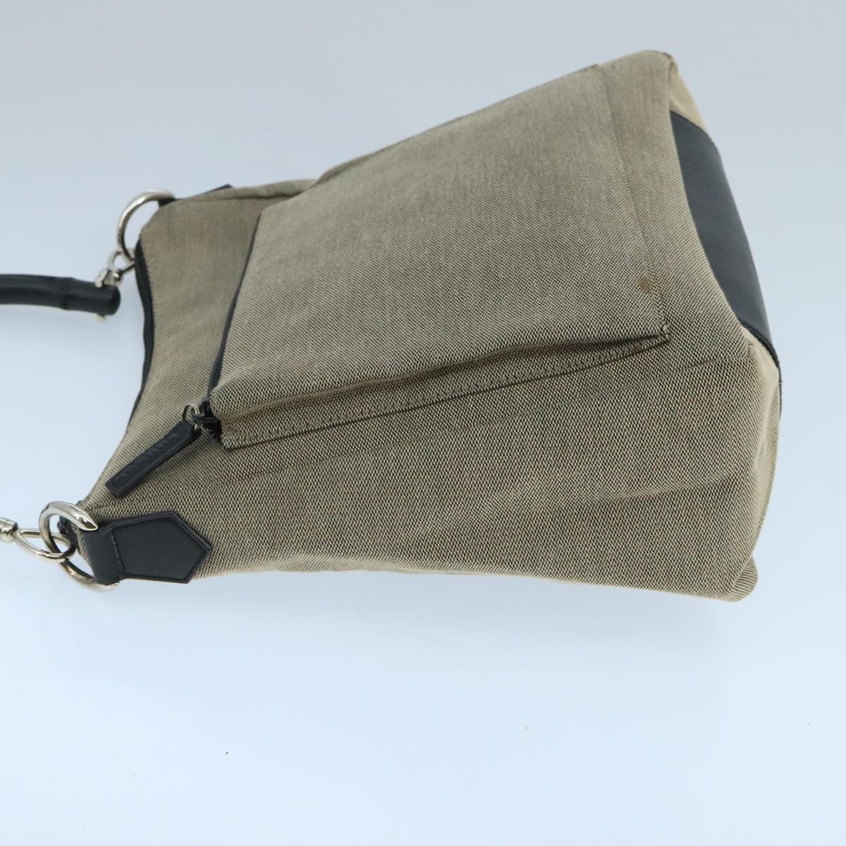 Gucci Vintage Bamboo Shoulder Bag Canvas Beige Canvas Shoulder Bag Bag (Authentic Pre-Loved)