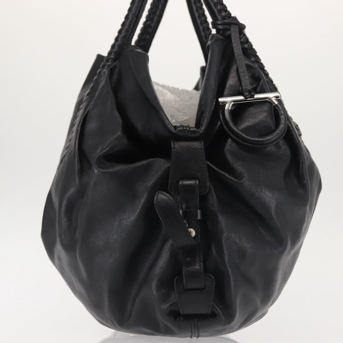 Salvatore Ferragamo Gancini Tote Leather Black Leather Tote Bag Bag (Authentic Pre-Loved)