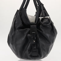 Salvatore Ferragamo Gancini Tote Leather Black Leather Tote Bag Bag (Authentic Pre-Loved)