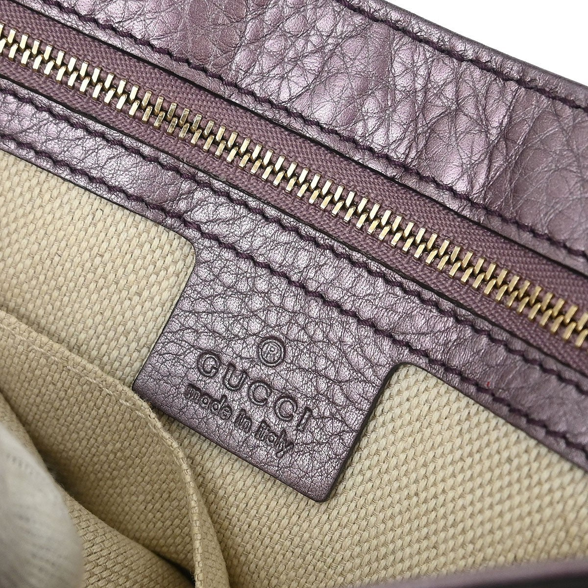 Gucci Soho Chain Crossbody Bag Leather Purple Leather Shoulder Bag Bag (Authentic Pre-Loved)