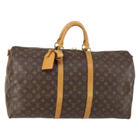 Louis Vuitton Keepall Bandouliere Bag Monogram Canvas Brown Canvas Travel Bag Bag (Pre-Loved)