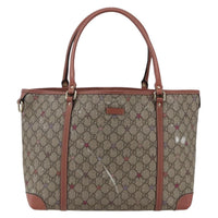 Gucci Joy Plus Tote Gg Coated Canvas With Leather Beige Canvas Tote Bag Bag (Pre-Loved)