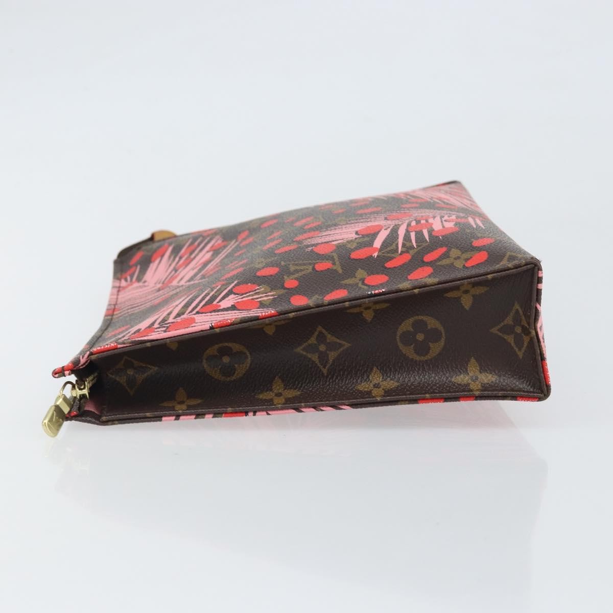 Louis Vuitton Toiletry Pouch Limited Edition Monogram Jungle Dots Red Canvas Clutche & Pouche Bag (Authentic Pre-Loved)