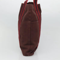 Hermes Fourre-Tout Herline Canvas Burgundy Canvas Tote Bag Bag (Pre-Loved)