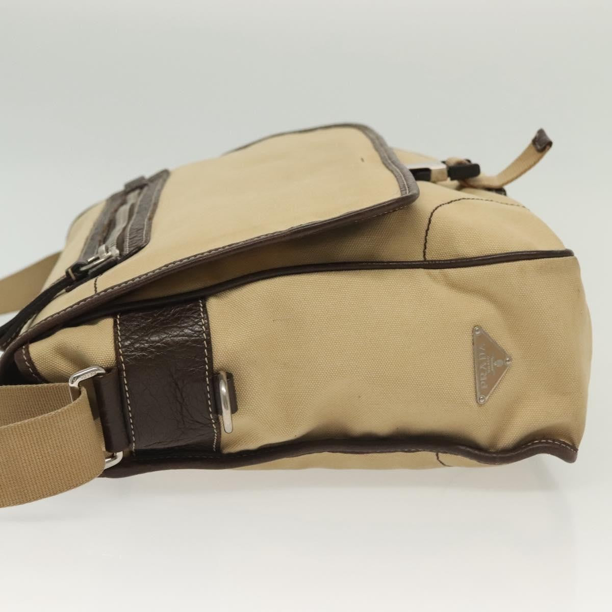 Prada Vintage Shoulder Bag Canvas Beige Canvas Shoulder Bag Bag (Authentic Pre-Loved)