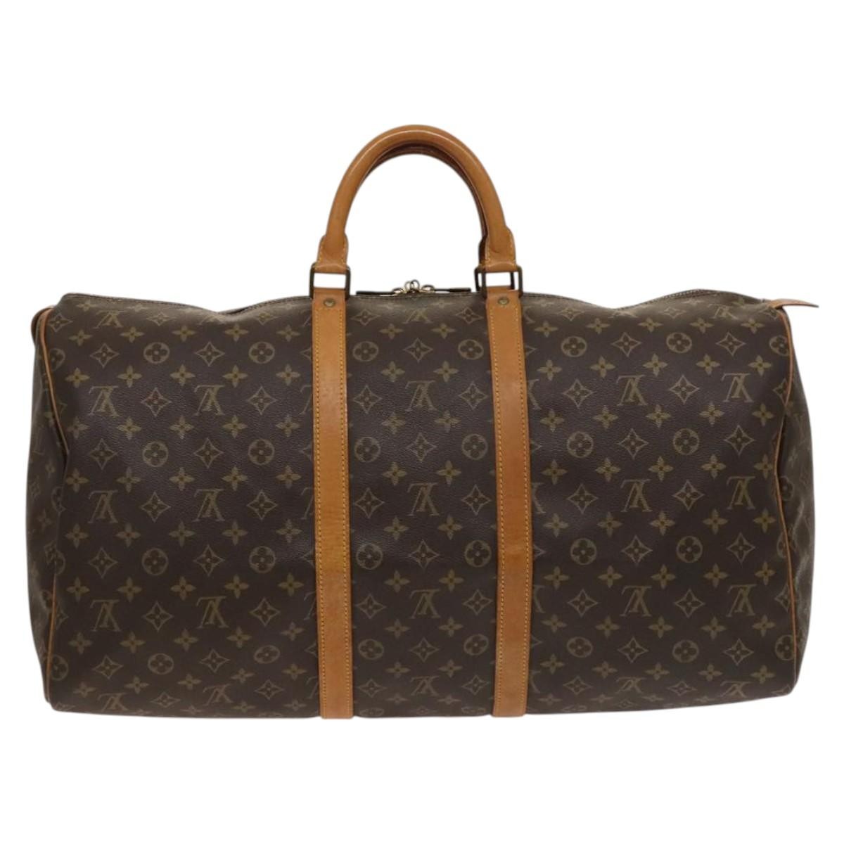 Louis Vuitton Keepall Bag Monogram Canvas Brown Canvas Travel Bag Bag (Pre-Loved)