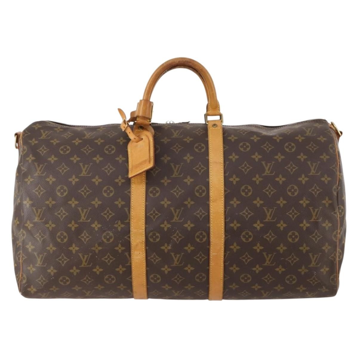 Louis Vuitton Keepall Bag Monogram Canvas Brown Canvas Travel Bag Bag (Authentic Pre-Loved)