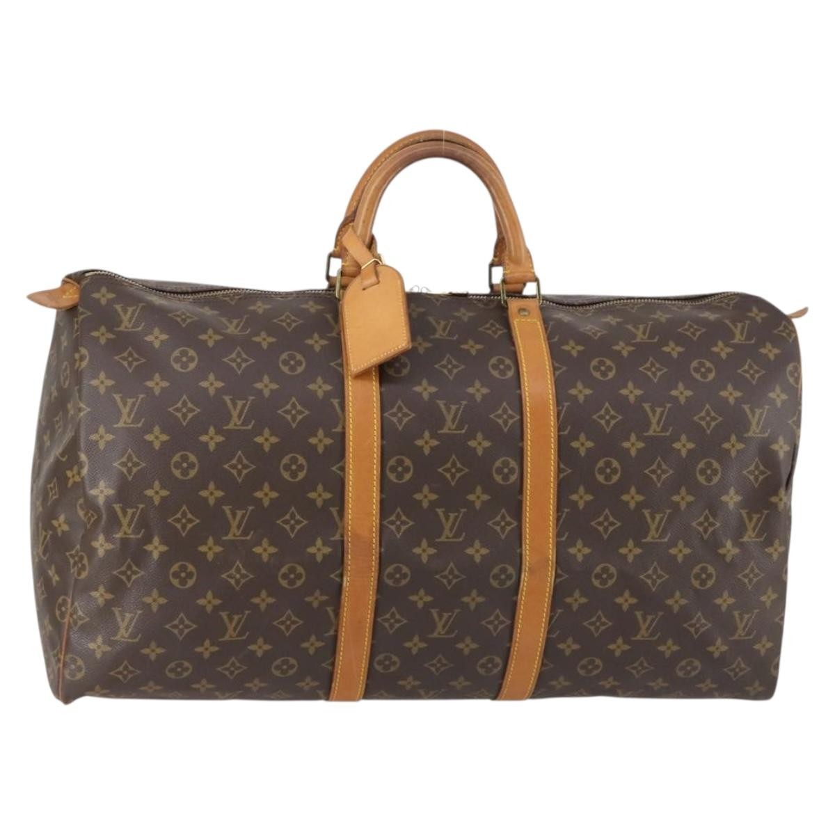 Louis Vuitton Keepall Bag Monogram Canvas Brown Canvas Travel Bag Bag (Authentic Pre-Loved)