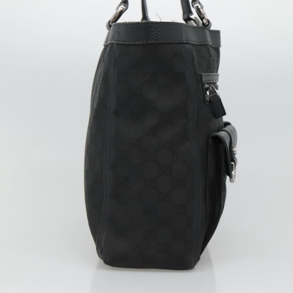 Gucci Abbey Pocket Tote Gg Canvas Black Canvas Tote Bag Bag (Pre-Loved)