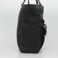 Gucci Abbey Pocket Tote Gg Canvas Black Canvas Tote Bag Bag (Pre-Loved)