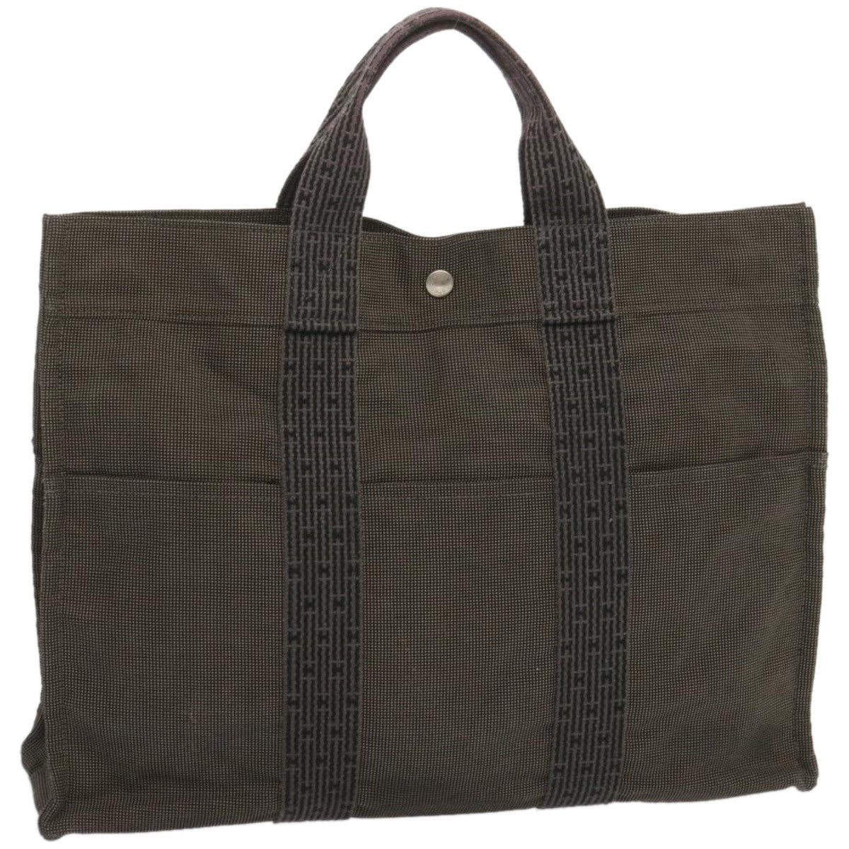 Hermes Fourre-Tout Herline Canvas Gray Canvas Tote Bag Bag (Authentic Pre-Loved)