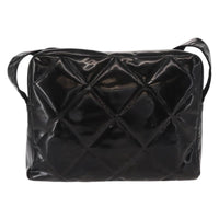 Chanel Vintage Shoulder Bag Enamel Black Patent_Leather Shoulder Bag Bag (Pre-Loved)