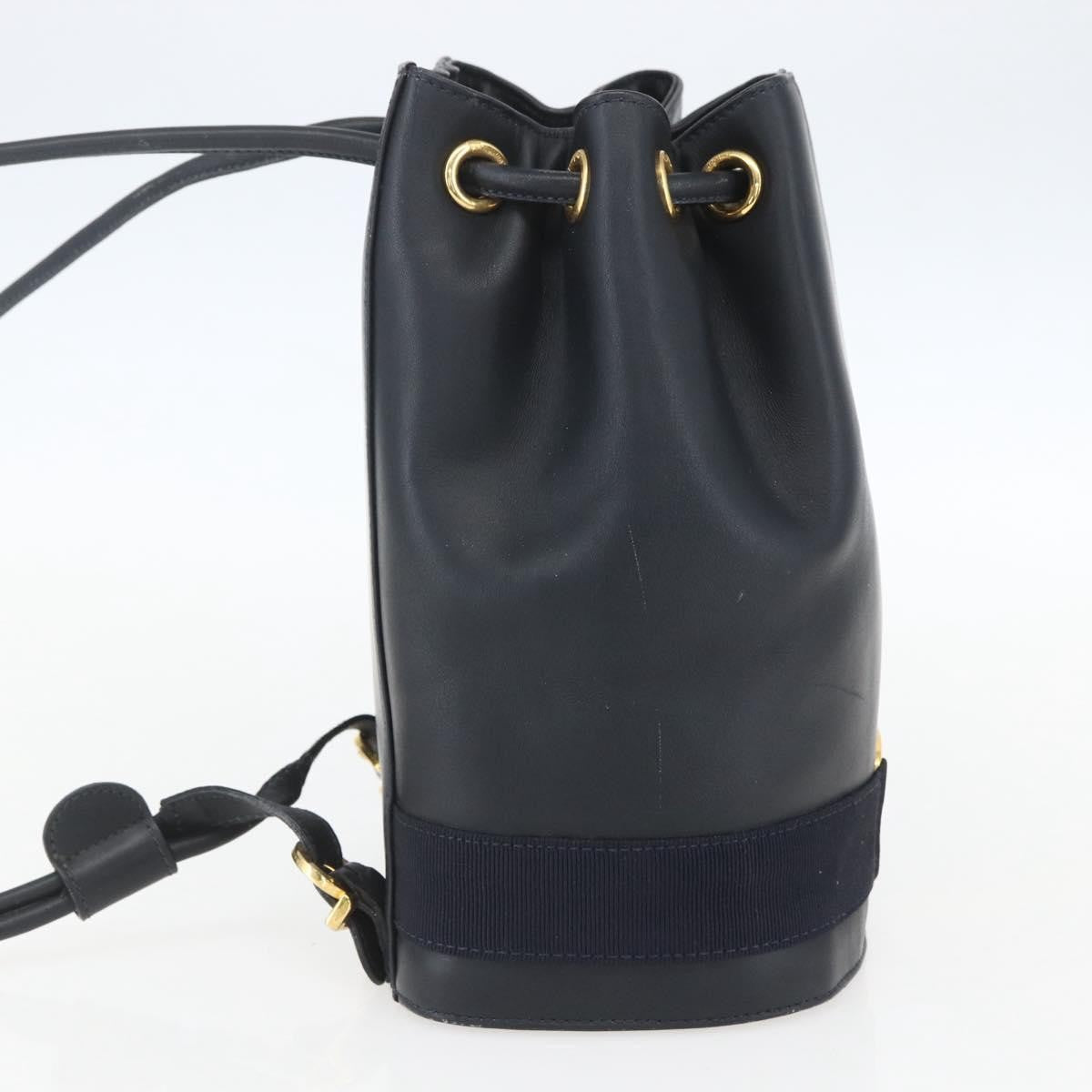 Salvatore Ferragamo Vala Backpack Leather Navy Leather Backpack Bag (Authentic Pre-Loved)