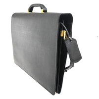 Salvatore Ferragamo Revival Briefcase Leather Black Leather Briefcase Bag (Authentic Pre-Loved)