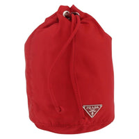 Prada Drawstring Wristlet Bucket Bag Tessuto Red Nylon Clutche & Pouche Bag (Pre-Loved)