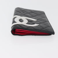 Chanel Cambon Bifold Wallet Quilted Lambskin Black Leather Wallets Accessory (Pre-Loved)