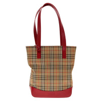Burberry Nova Check Shoulder Bag Canvas And Leather Beige Canvas Shoulder Bag Bag (Authentic Pre-Loved)