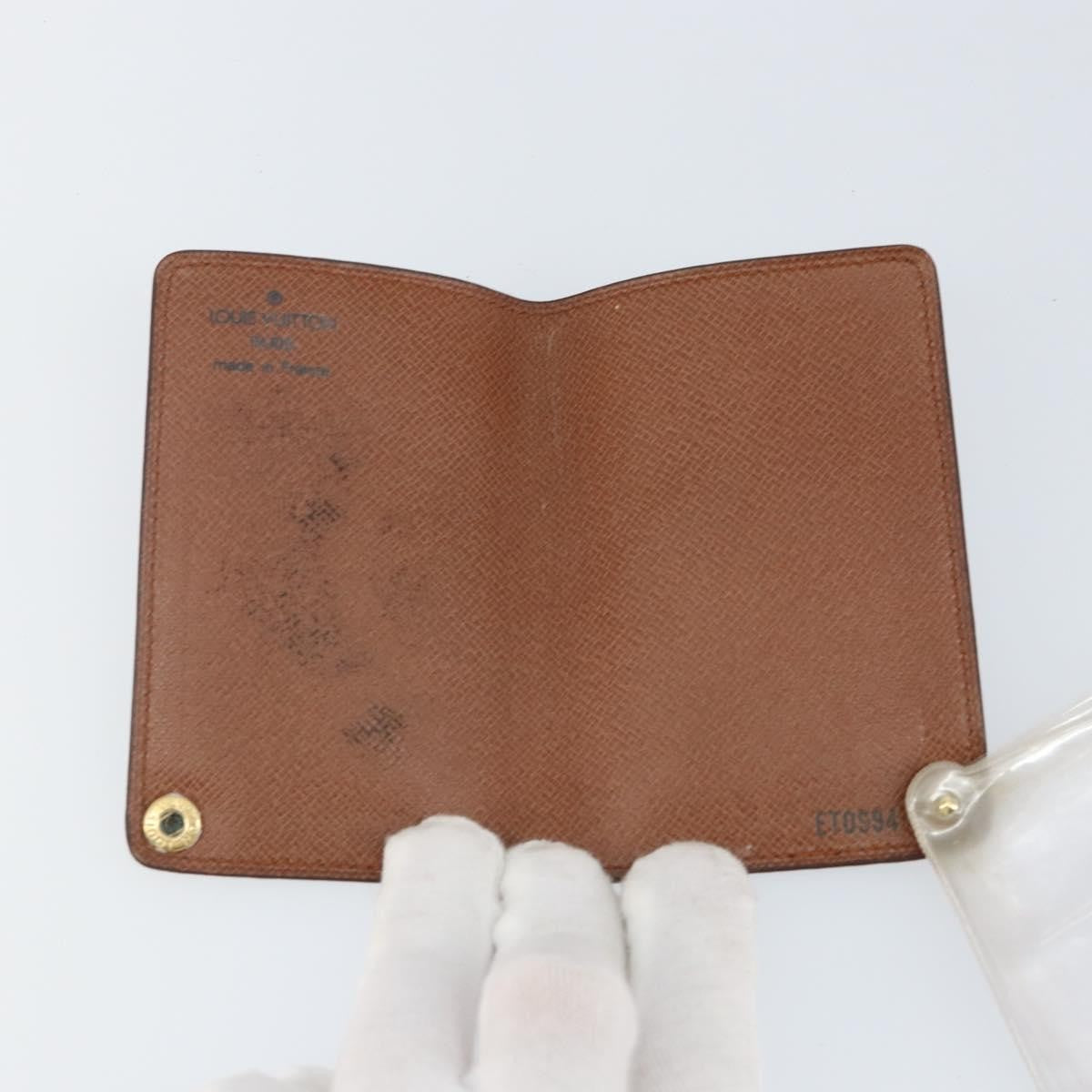 Louis Vuitton Porte Cartes Pression Card Case Monogram Canvas Brown Canvas Card Holders Accessory (Pre-Loved)