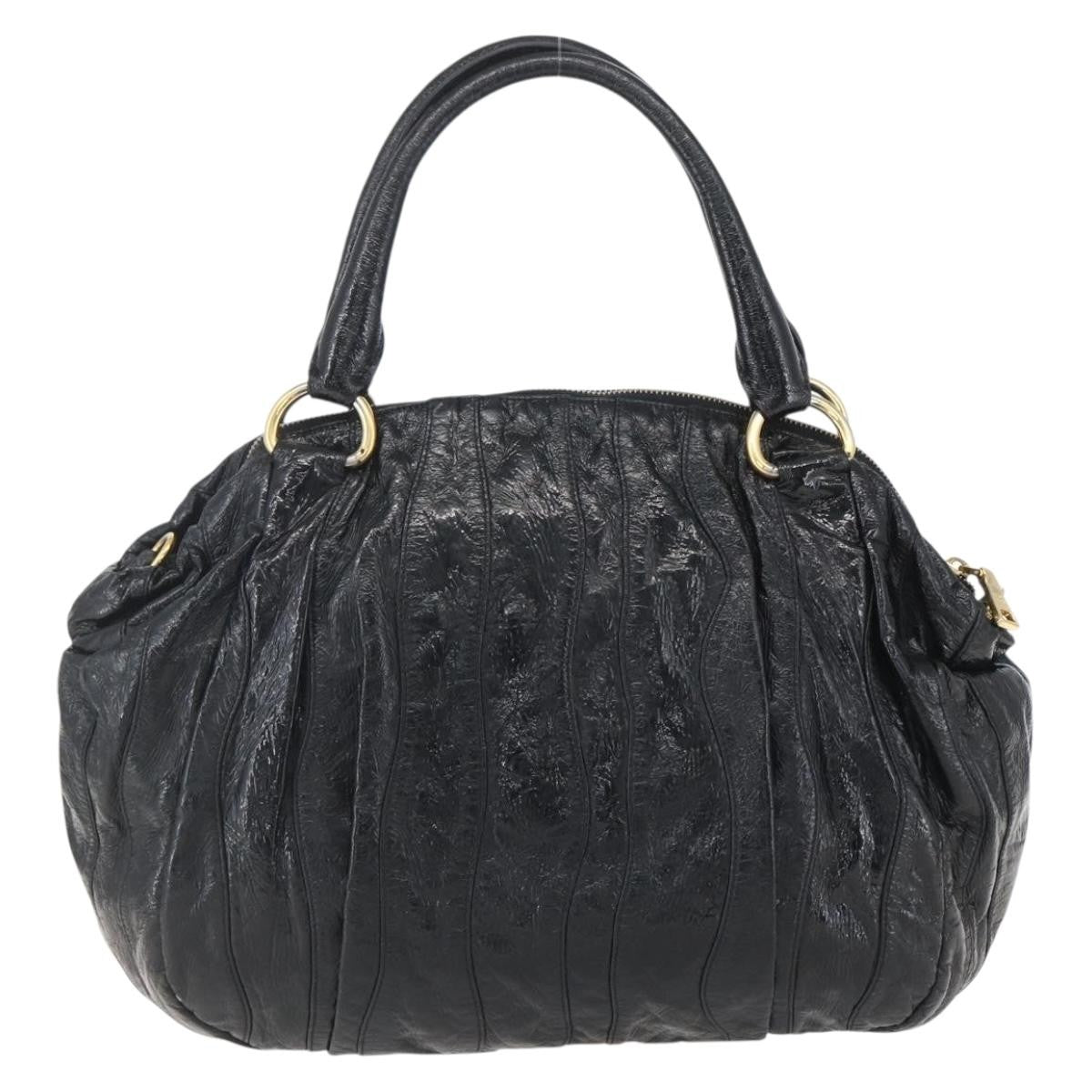 Prada Waves Hobo Leather And Tessuto Black Leather Handbag (Authentic Pre-Loved)