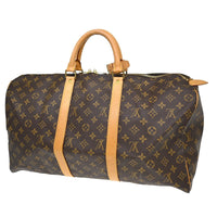 Louis Vuitton Keepall Bag Monogram Canvas Brown Canvas Travel Bag Bag (Pre-Loved)