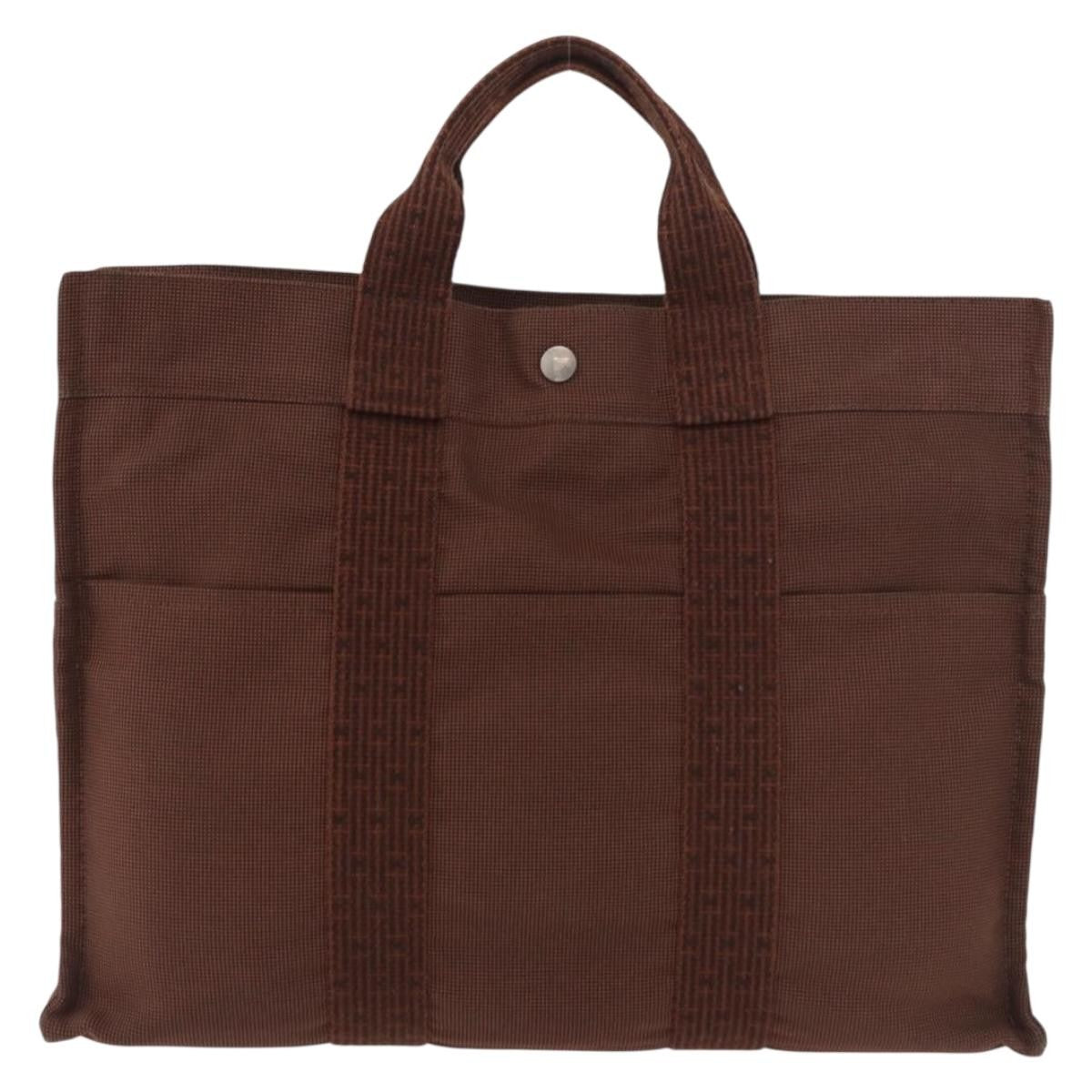 Hermes Fourre Tout Tote Canvas Brown Canvas Tote Bag Bag (Authentic Pre-Loved)