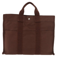 Hermes Fourre Tout Tote Canvas Brown Canvas Tote Bag Bag (Authentic Pre-Loved)