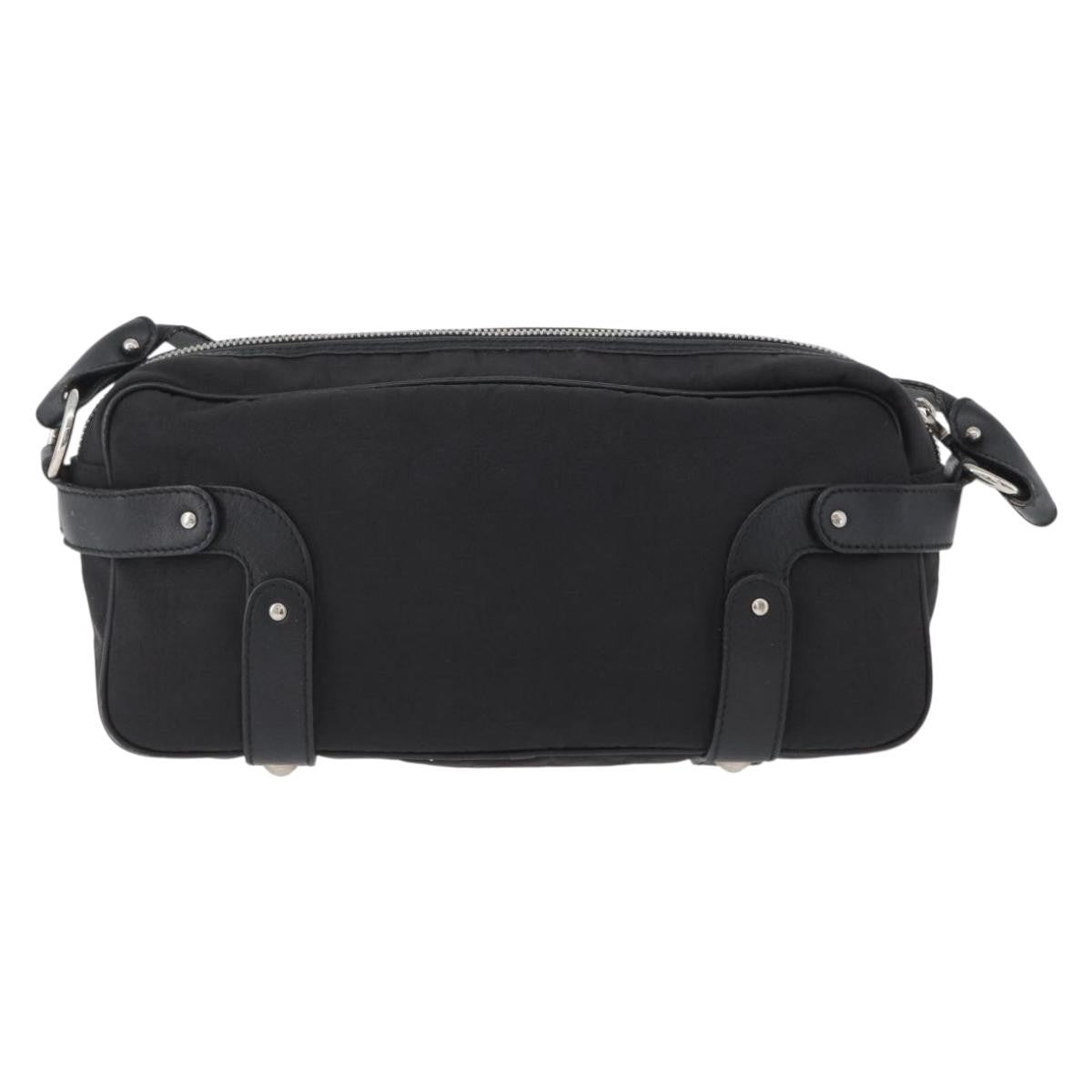 Salvatore Ferragamo Gancini Shoulder Bag Canvas Black Canvas Shoulder Bag Bag (Authentic Pre-Loved)