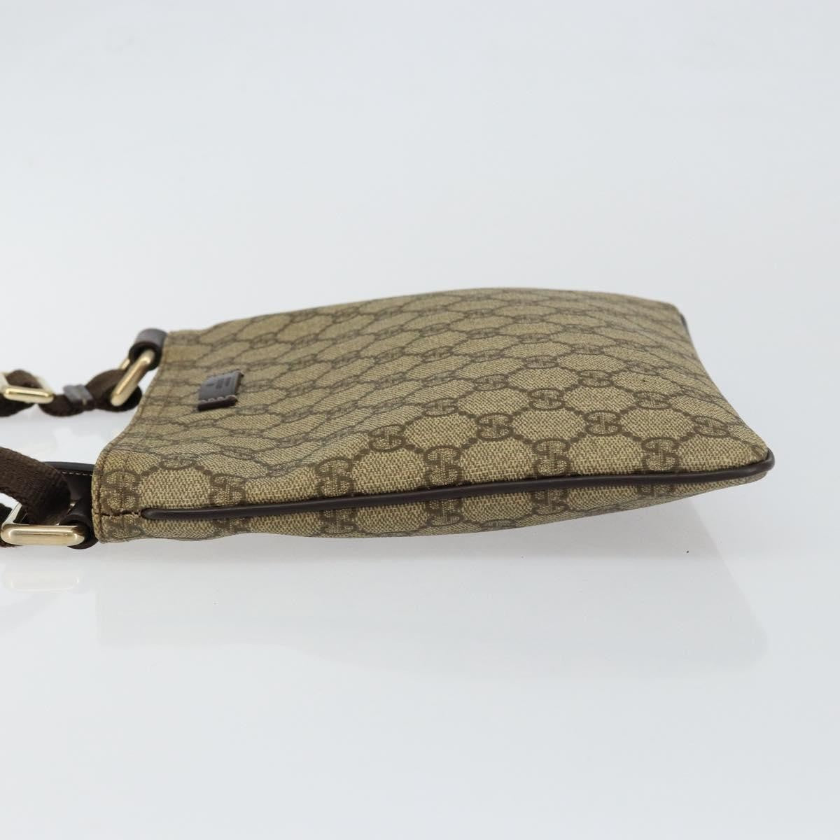 Gucci Flat Messenger Bag Gg Canvas Beige Canvas Shoulder Bag Bag (Pre-Loved)