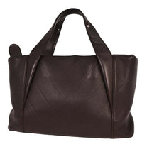 Chanel All Day Long Tote Chevron Leather Brown Leather Tote Bag Bag (Authentic Pre-Loved)