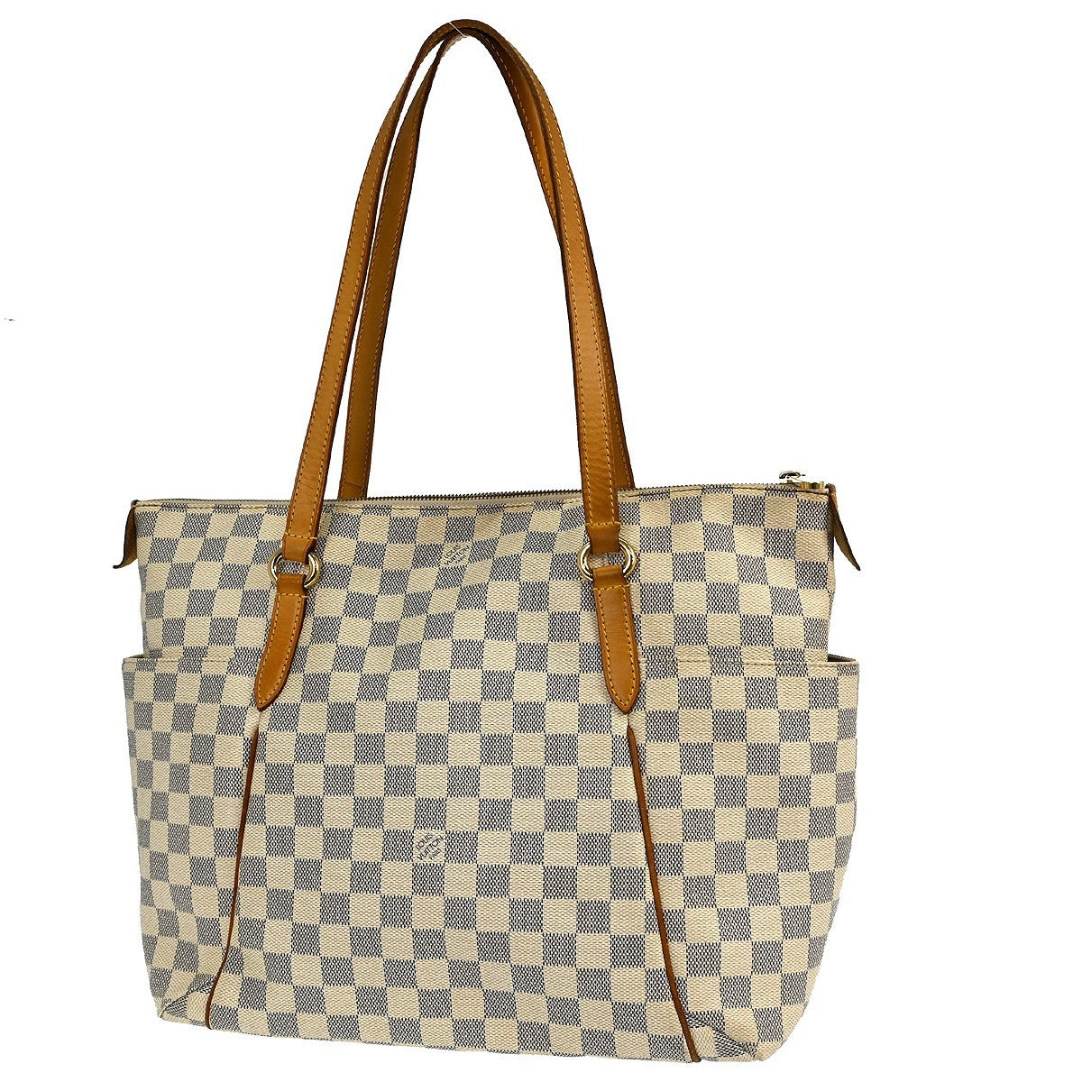 Louis Vuitton Totally Handbag Damier Azur White Canvas Tote Bag Bag (Authentic Pre-Loved)