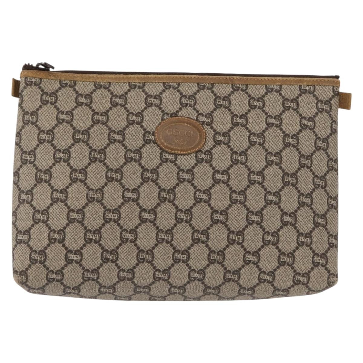 Gucci Gg Plus Supreme Pouch Canvas Beige Canvas Clutche & Pouche Bag (Pre-Loved)