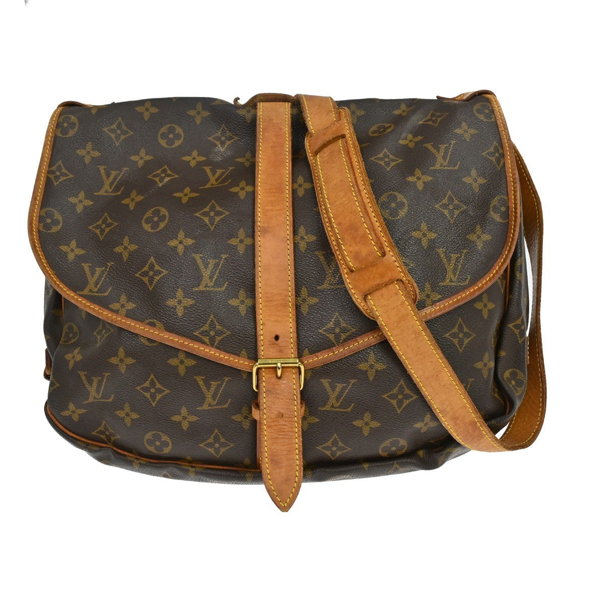 Louis Vuitton Louis Vuitton Saumur Handbag Monogram Canvas Brown Canvas Shoulder Bag Bag (Authentic Pre-Loved)