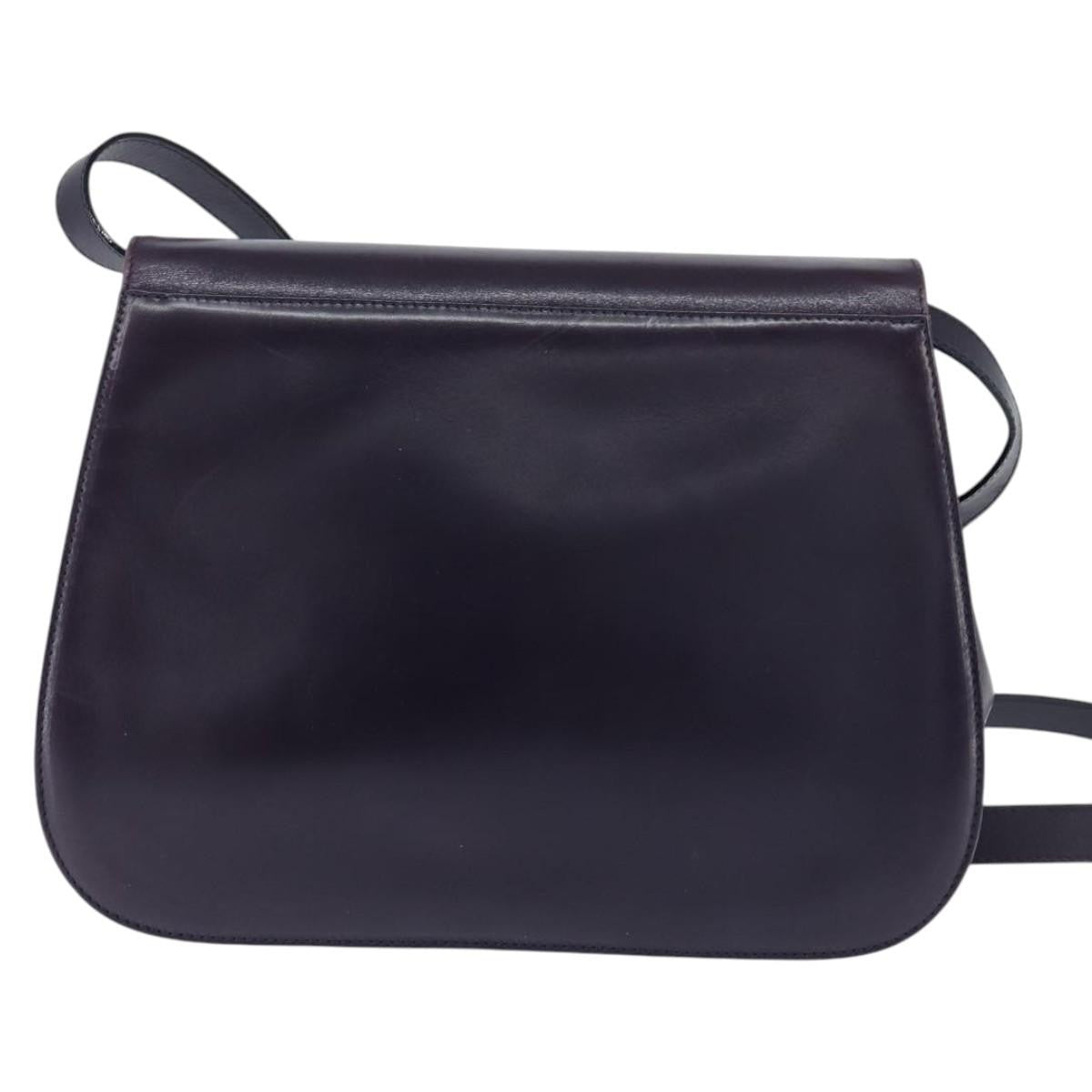 Salvatore Ferragamo Gancini Shoulder Bag Leather Navy Leather Shoulder Bag Bag (Pre-Loved)
