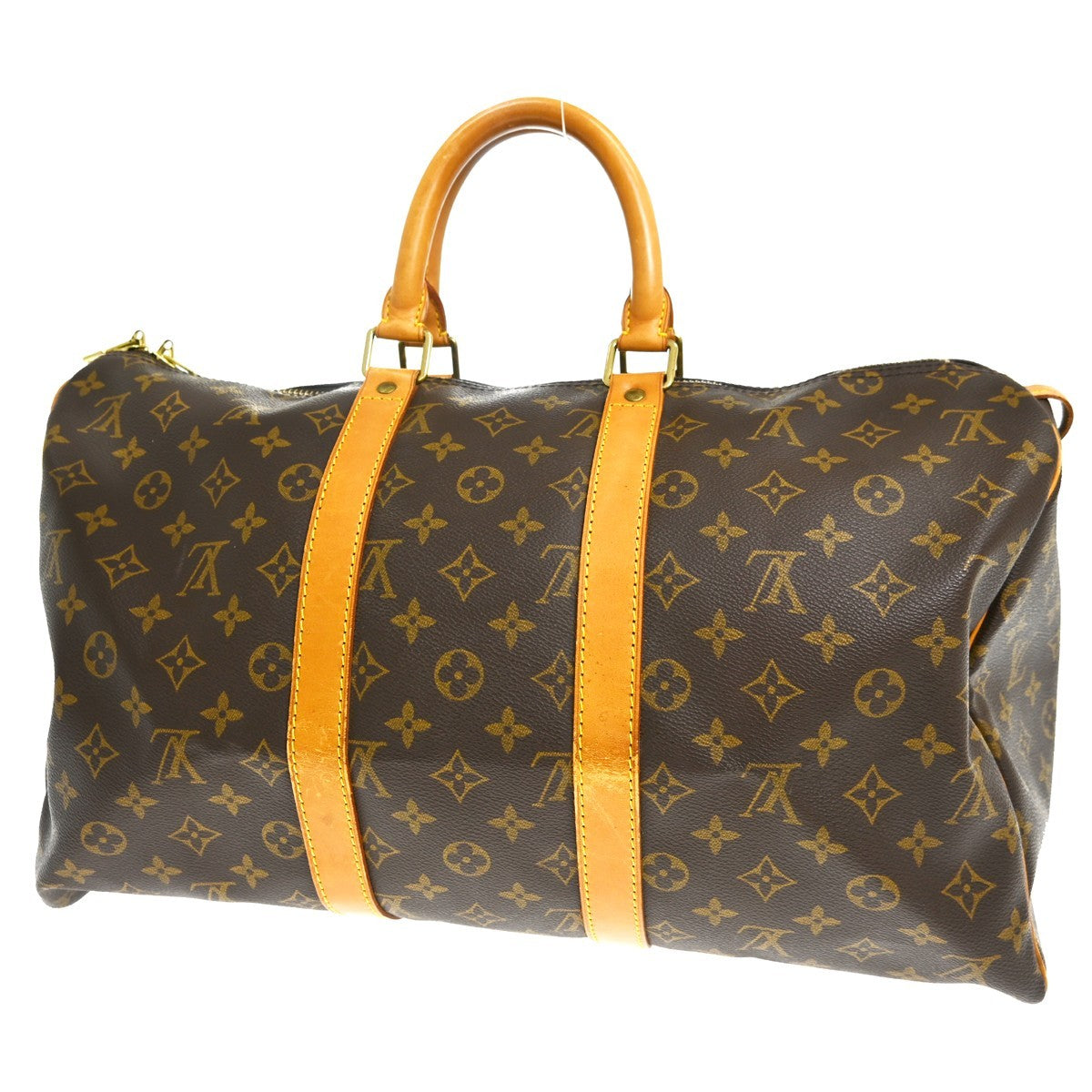 Louis Vuitton Keepall Bag Monogram Canvas Brown Canvas Travel Bag Bag (Authentic Pre-Loved)