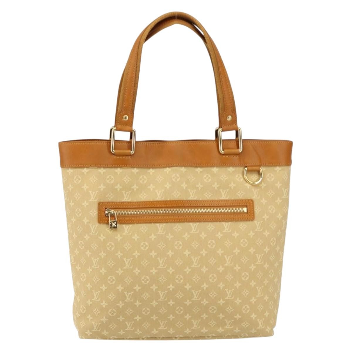 Louis Vuitton Lucille Handbag Mini Lin Beige Canvas Tote Bag Bag (Authentic Pre-Loved)