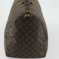 Louis Vuitton Keepall Bag Monogram Canvas Brown Canvas Travel Bag Bag (Pre-Loved)