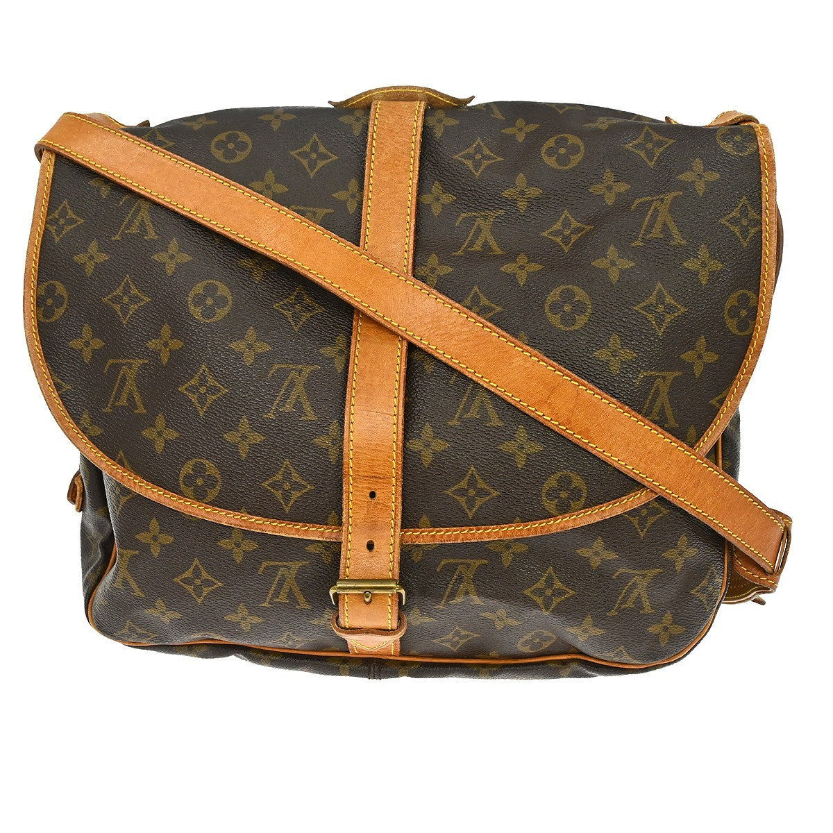 Louis Vuitton Louis Vuitton Saumur Handbag Monogram Canvas Brown Canvas Shoulder Bag Bag (Authentic Pre-Loved)