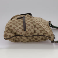 Gucci Double Pocket Web Messenger Gg Canvas Brown Canvas Shoulder Bag Bag (Pre-Loved)