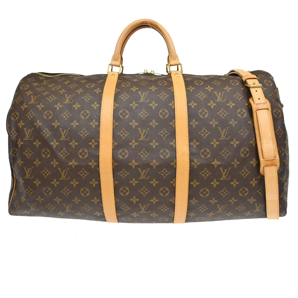 Louis Vuitton Keepall Bandouliere Bag Monogram Canvas Brown Canvas Travel Bag Bag (Pre-Loved)