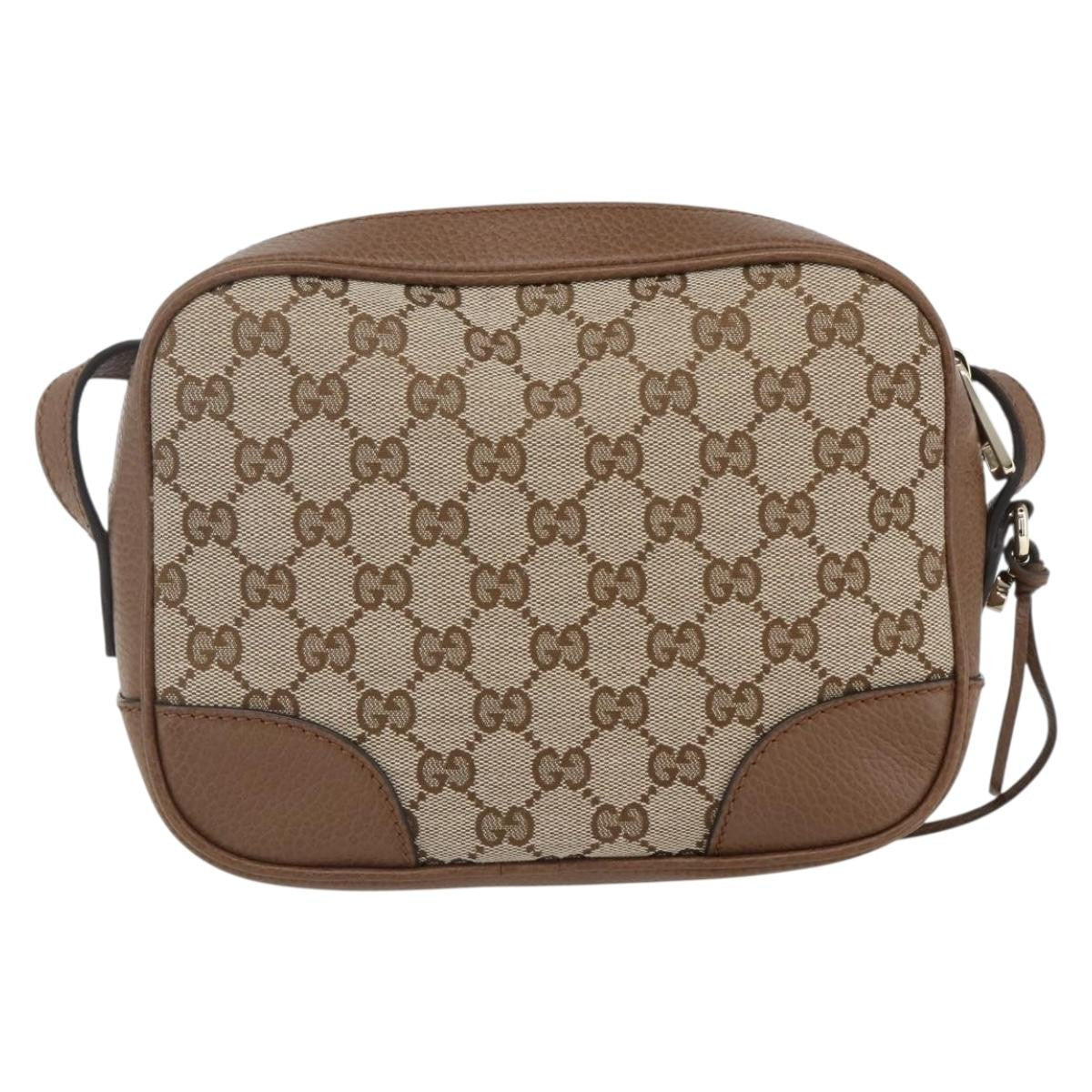 Gucci Bree Disco Crossbody Bag Gg Canvas With Leather Beige Canvas Crossbody Bag Bag (Authentic Pre-Loved)
