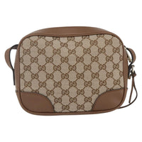 Gucci Bree Disco Crossbody Bag Gg Canvas With Leather Beige Canvas Crossbody Bag Bag (Authentic Pre-Loved)