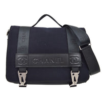 Chanel Sport Line Flap Messenger Bag Wool And Nylon Black Nylon Shoulder Bag Bag (Authentic Pre-Loved)
