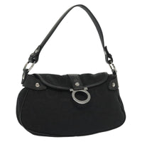 Salvatore Ferragamo Gancini Handbag Canvas Black Canvas Handbag (Authentic Pre-Loved)