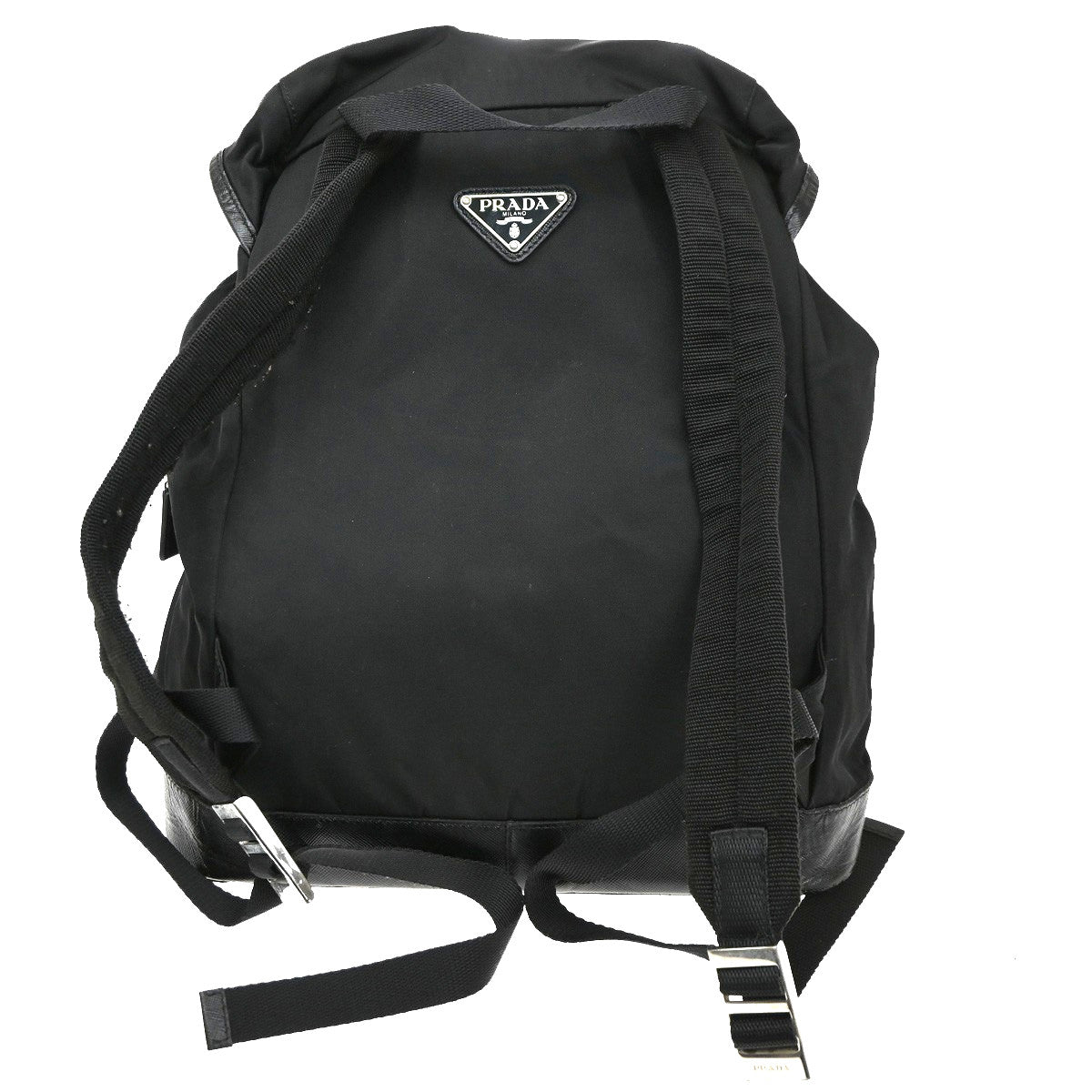 Prada Double Front Pocket Backpack Tessuto Black Nylon Backpack Bag (Authentic Pre-Loved)
