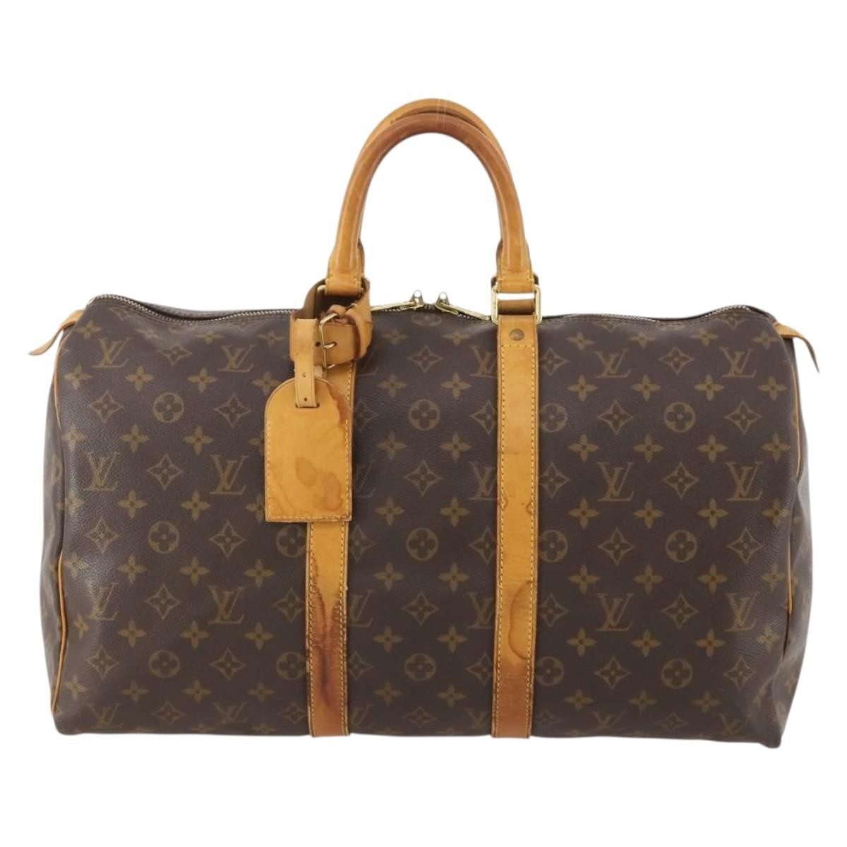 Louis Vuitton Keepall Bag Monogram Canvas Brown Canvas Travel Bag Bag (Authentic Pre-Loved)