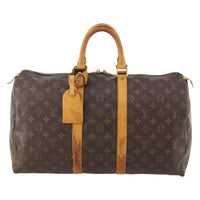 Louis Vuitton Keepall Bag Monogram Canvas Brown Canvas Travel Bag Bag (Authentic Pre-Loved)